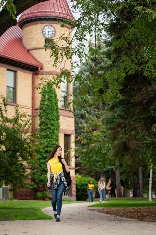 Student Walking on Campus